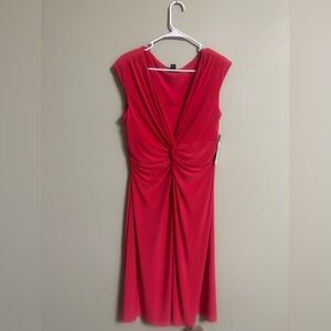 CHAPS Twist Front Dress Size XL 16-18 Sleeveless Evening Midi New Business